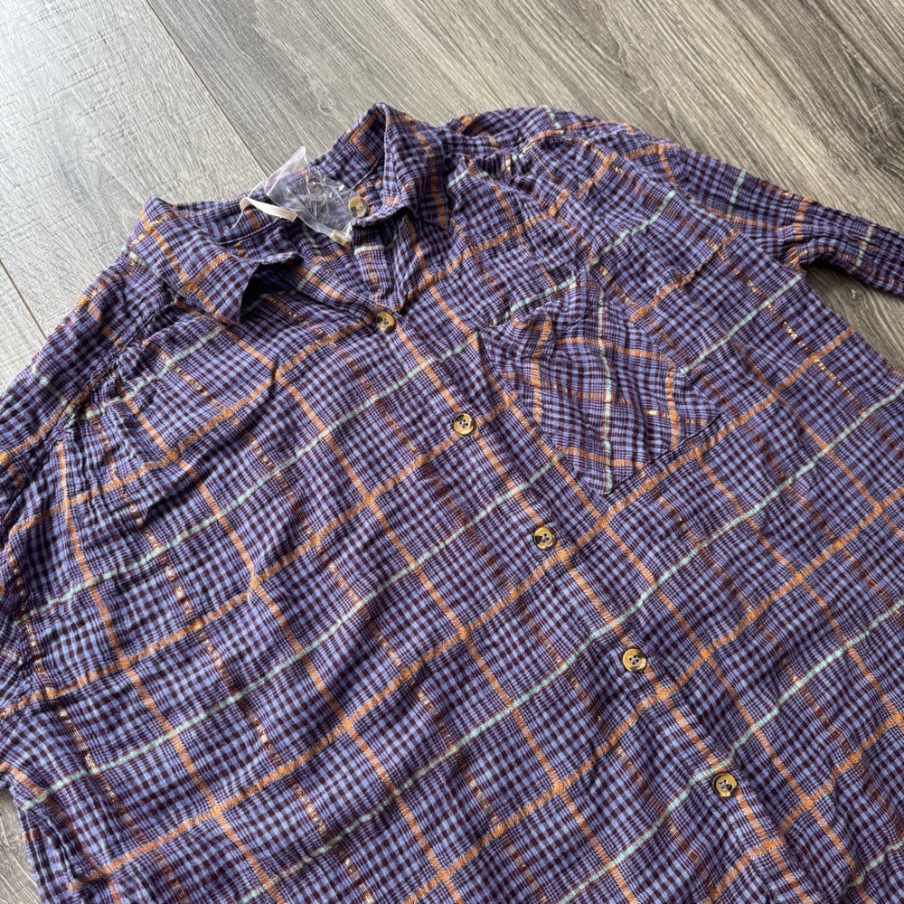 Free People Break My Stride Plaid Top View 3